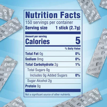 Extra Peppermint Sugar Free Chewing Gum, 15 Pcs., 10 Pk.